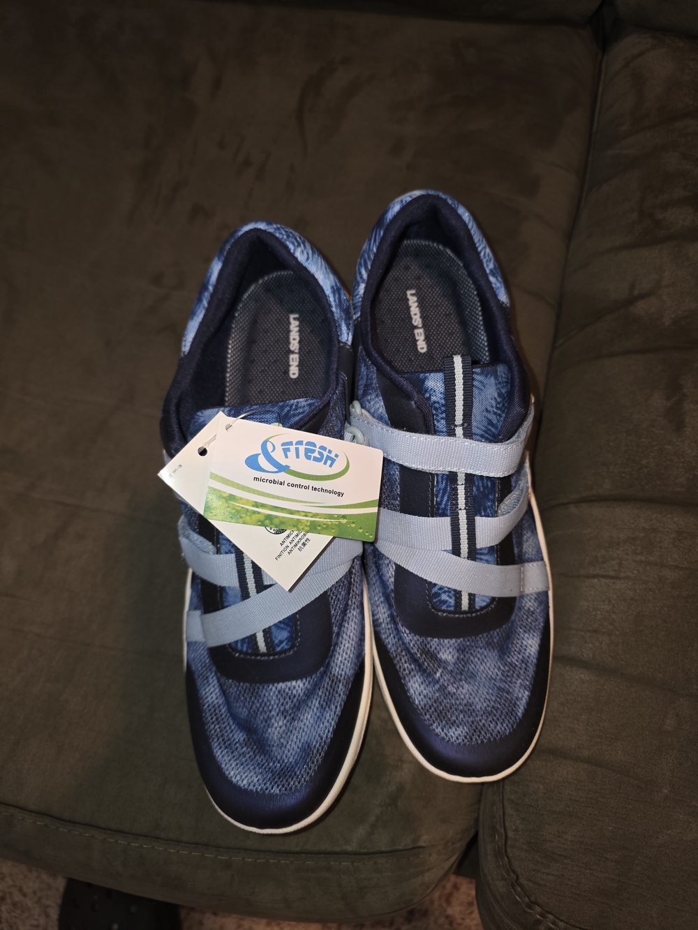 Lands' End Navy and Light Blue Slip-On Water Shoes